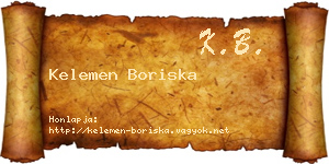 Kelemen Boriska névjegykártya