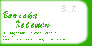 boriska kelemen business card